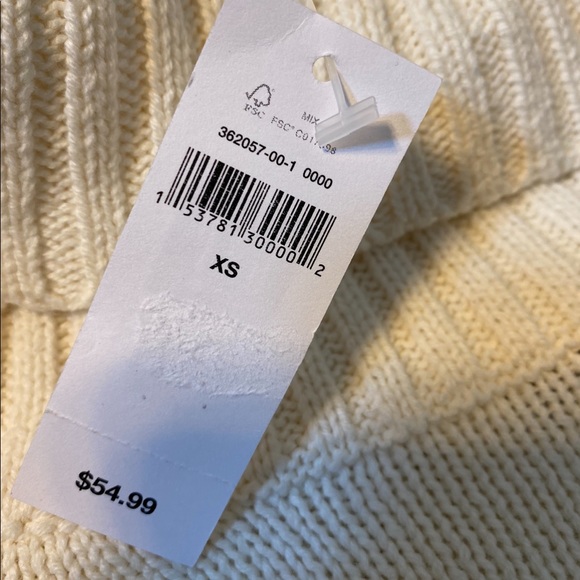 GAP White and Blue Winter Turtleneck Sweater - Picture 3 of 8